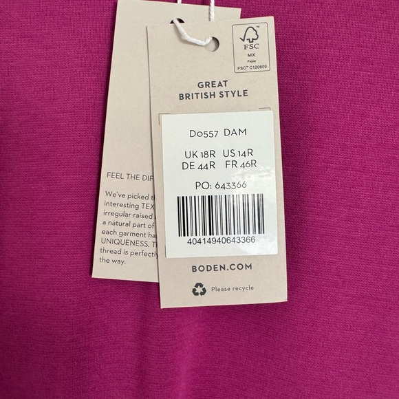 Boden dress size 14R NWT - Picture 3 of 5